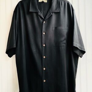 Tommy Bahama Classic Silk Black‎ Men's Shirt Size Large